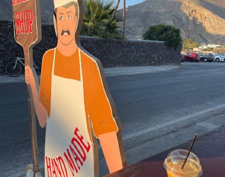 Handmade roadside bakery figure near Santa Irini